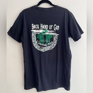 Crannog Ales Back Hand of God Short Sleeve T-Shirt Black Organic Cotton Unisex